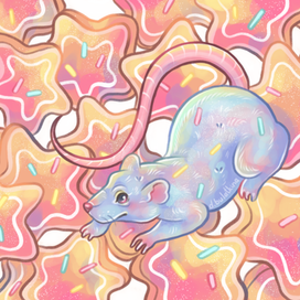 наклейка для карты с крысой