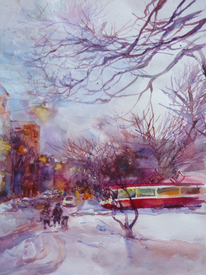 Сумерки, трамвай.