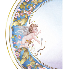 Тарелка с ангелочком. Иллюстрация для рекламы подсолнечного масла ТМ Стожар