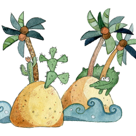 Крокодил на острове