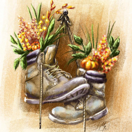 ботинки с цветами