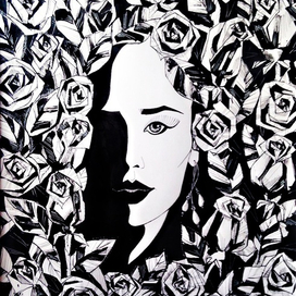 Девушка в розах