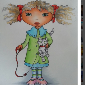 девочка с котом