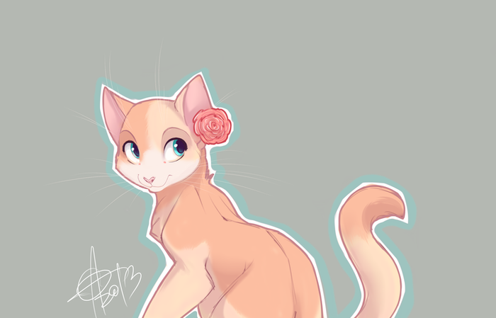 Котёнок с розой