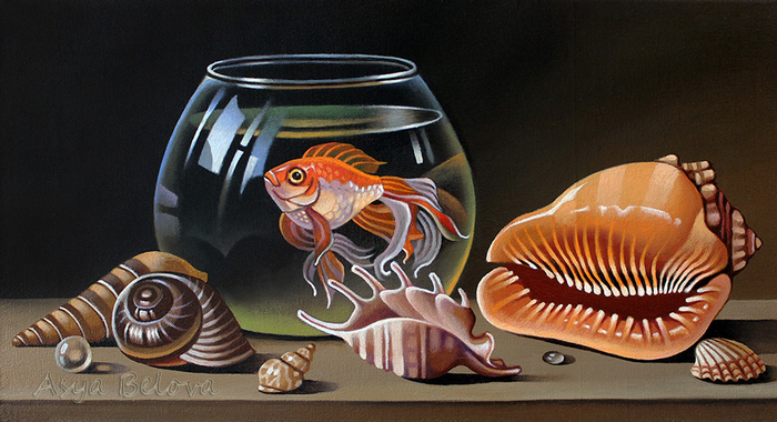 Натюрморт с золотой рыбкой ( вариант №2 )
