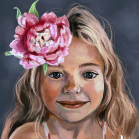 Девочка с пионом