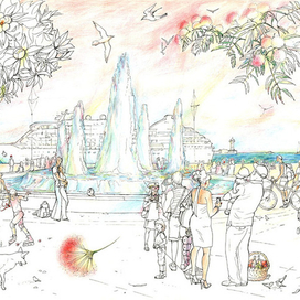 "Город нежный мой..."  Ялта. У фонтана