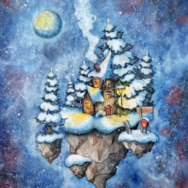 Зимний вечер на астероиде Арета