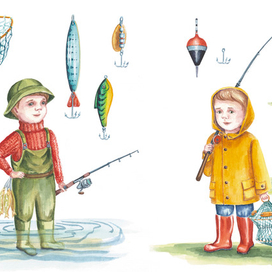 Иллюстрация для книги "Кто поймался, дедушка?"