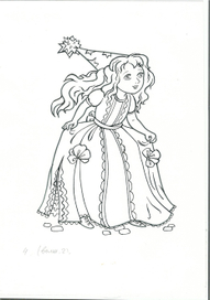 Раскраски -фея в колпаке