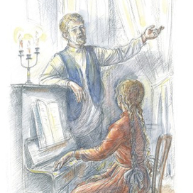 "Динка" Валентина Осеева. Иллюстрация