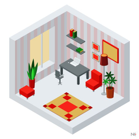 Изометрический интерьер