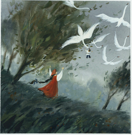 Иллюстрации к сказке «Гуси-лебеди»