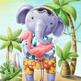 Слонёнок и Фламинго