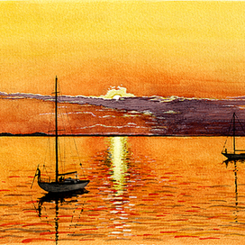 Закат на море