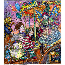 "Тайны, укрытые дымкой над крышей…" из книги Дэмъена Кипера "Ледяной цветок" художники Шестакова Екатерина и Шестаков М.