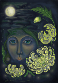 Moonlight Chrysanthemums