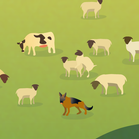 Горный пейзаж 2. Шаловливые овцы)