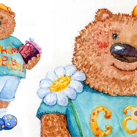 Мишка на день рождения