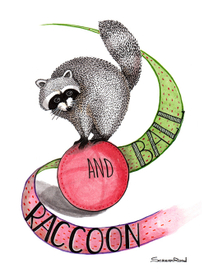 Енот и мячик