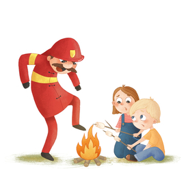 Серия книжных иллюстраций "Злой пожарный"