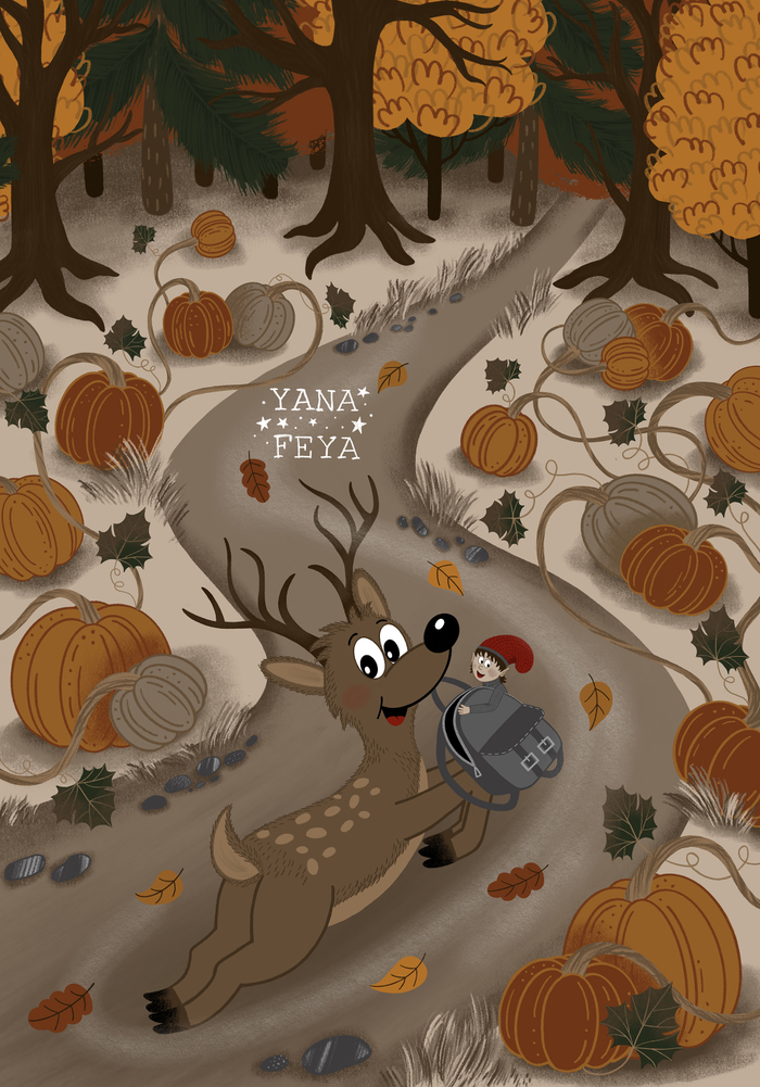 Олень путешественник и маленький рюкзачок