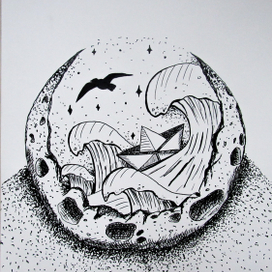 Кораблик в месяце