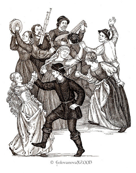 Сельский праздник. Иллюстрация к пьесе Шекспира "Зимняя Сказка".