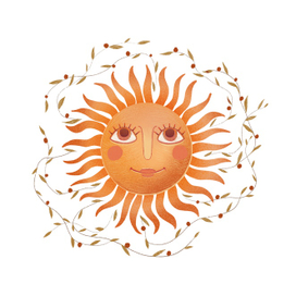 винтажное солнце