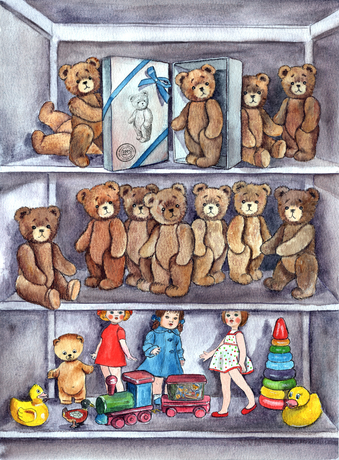 Иллюстрация к книге Миры Лобе "Мишка Прыг в поисках приключений"