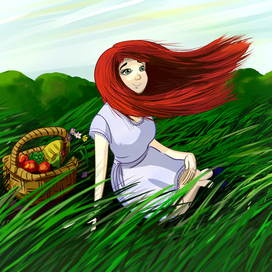 Девушка на поляне