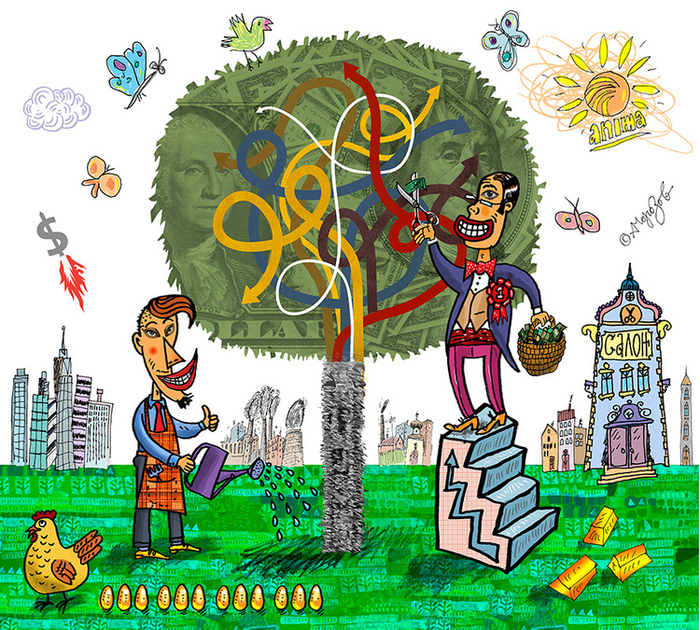 Рост прибыли. Журнальная иллюстрация