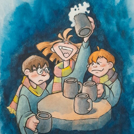 Иллюстрация для Inktober 2025 13. drink (выпивать)