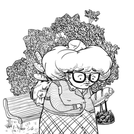 бабуля в парке