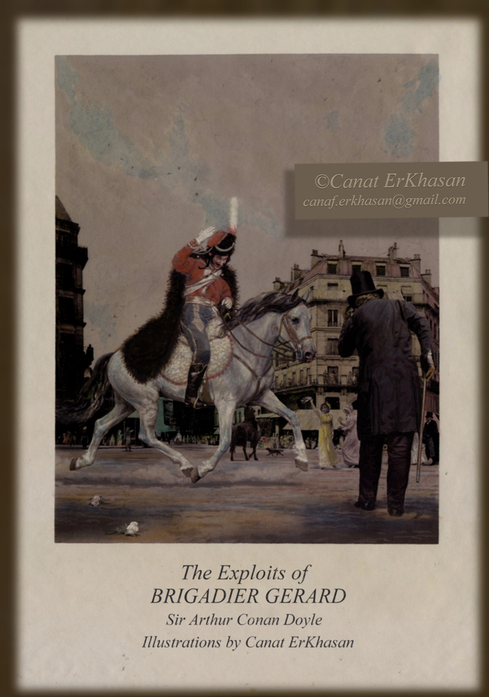 Иллюстрация к книге "Подвиги бригадира Жерара" Артур Конан Дойл.