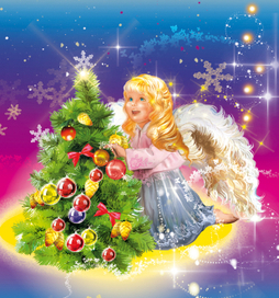 Ангелочки под елочкой для новогодних шаров