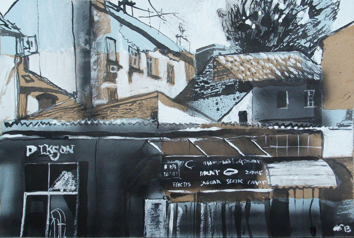 лист из "Сербского альбома" 2013, 30х40