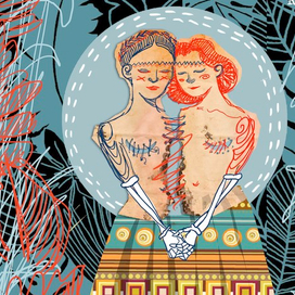 Автопортрет с Фридой Кало