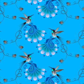 Колибри и цветы