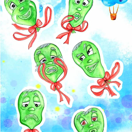 Стикеры воздушные шарики