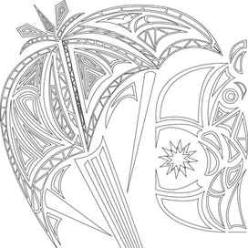 трафарет_попугай