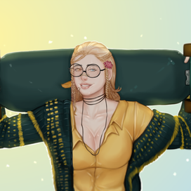 Милая скейтбордистка 