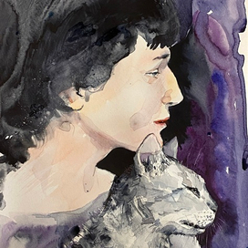 Портрет Анны Ахматовой. Акварель