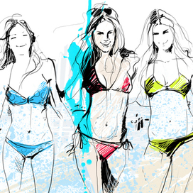 ЛЕТО. ПЛЯЖ. ДЕВУШКИ.