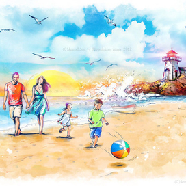 ПЛЯЖ. ИЛЛЮСТРАЦИЯ ДЛЯ САЙТА ПСИХОЛОГОВ.