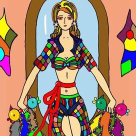 Девушка с гантелями