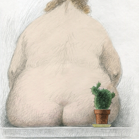 Кактус на фоне спины