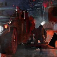 Loading screen illustration "The roadblock"