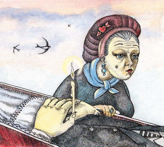 Иллюстрация к стихотворению Н.Болотина "Я тебя поцеловала"