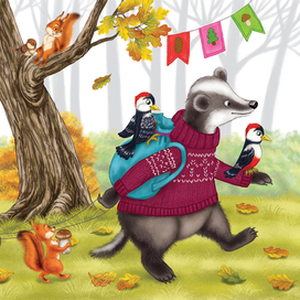 разворот для книги стихов «Лесной обед»